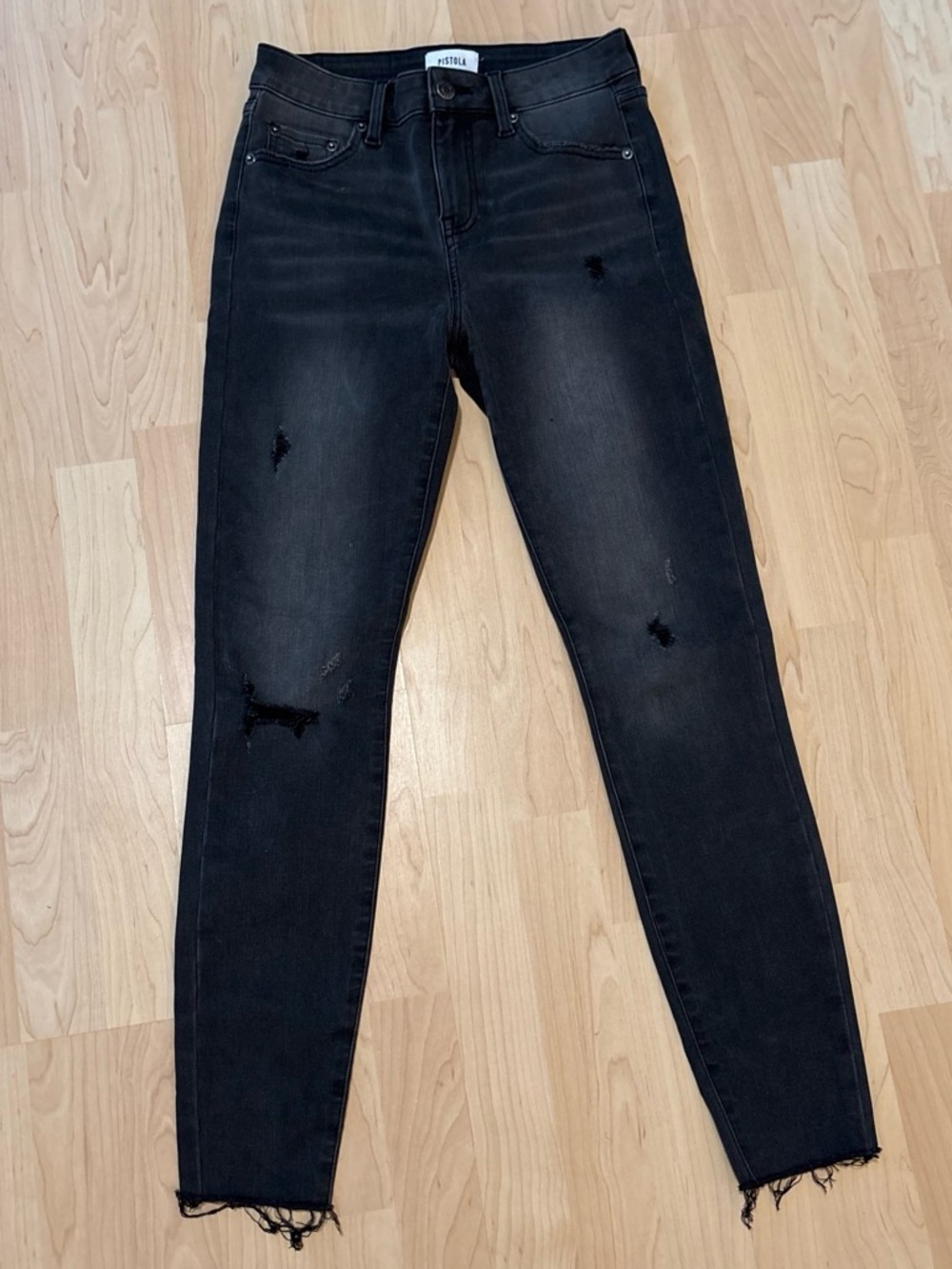 pistola Black Distressed Skinny Jeans